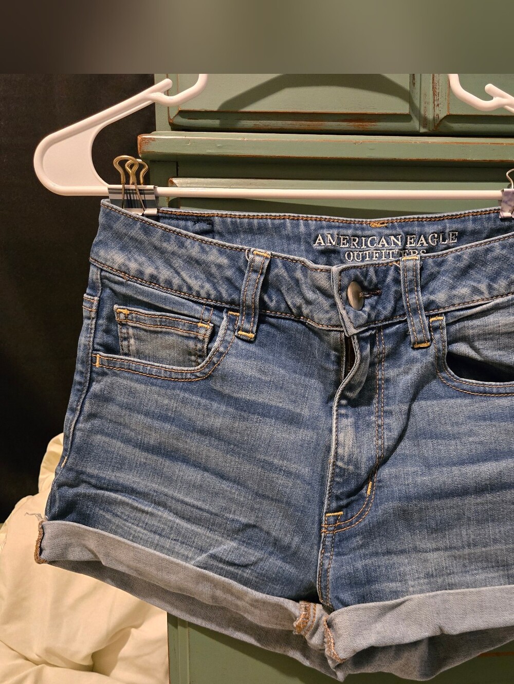 American Eagle Outfitters Blue Super Stretch Hi-Rise Denim Jean shorts